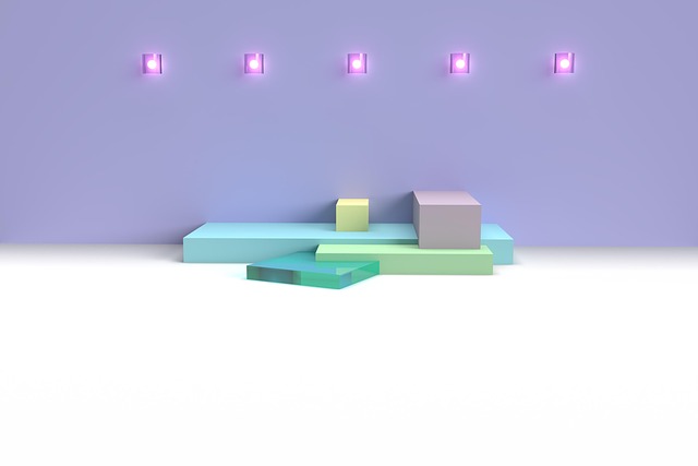 Fantasie Gebäude, 3D-Rendering, Treppe