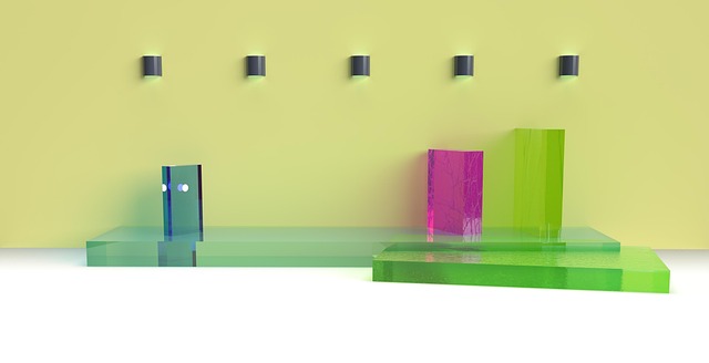 Fantasie Gebäude, 3D-Rendering, Treppe