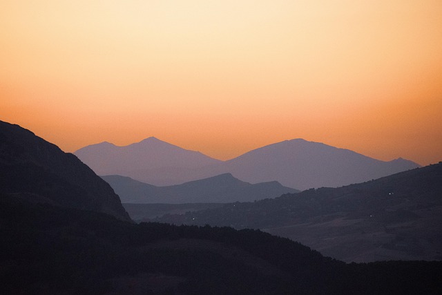 Natur, Solnedgang, Bjerge, Himmel
