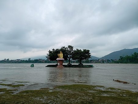 Lucht, Prikkel, Boeddha, Nepal, Dorp