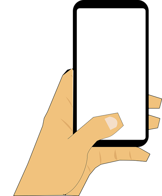 Free smartphone hand technology vector
