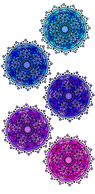 Medaillon, Blumen, Muster, Natur, Design