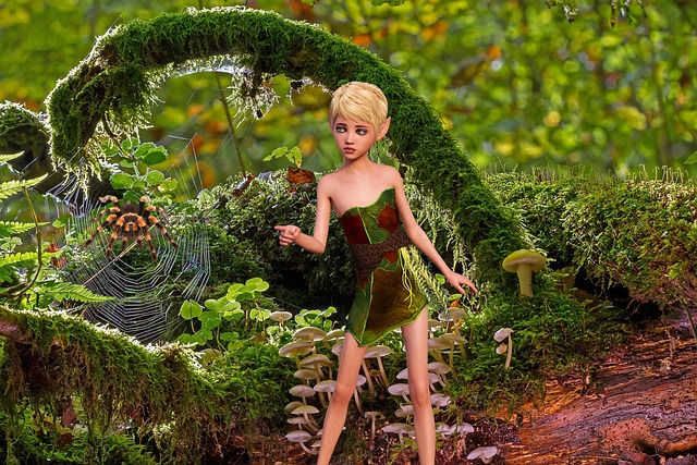Free elf fairfolk forest illustration
