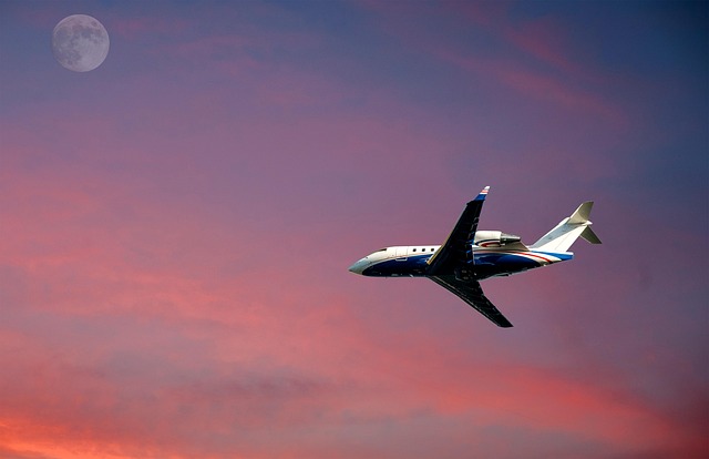 Sonnenuntergang, Flugzeug