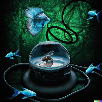 Fische, Unterwasser, Fischglas, Surreal