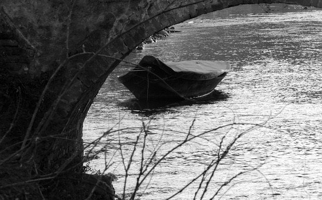 River Boat Bridge Black And - Free photo on Pixabay - Pixabay