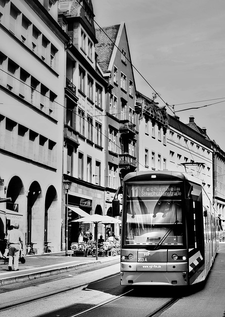 Tren, Urban, Oraș, Frankfurt, Germania