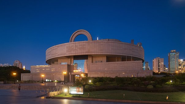 Shanghai, Museo, Azul, Ciudad