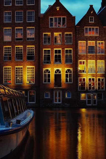 Stadt, Reisen, Fluss, Licht, Amsterdam