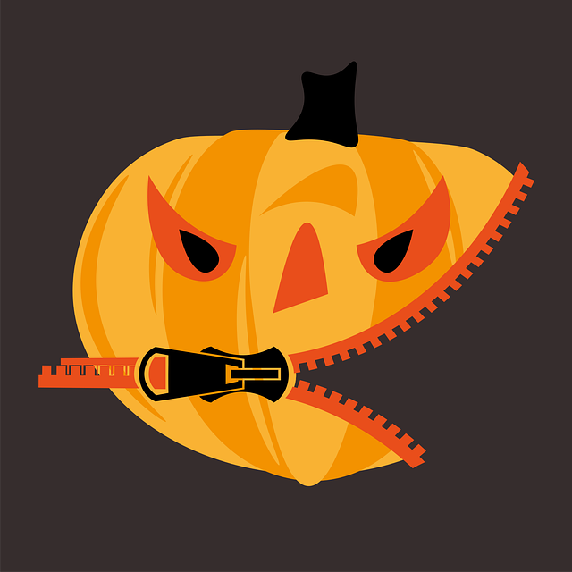 Free halloween pumpkin zipper vector