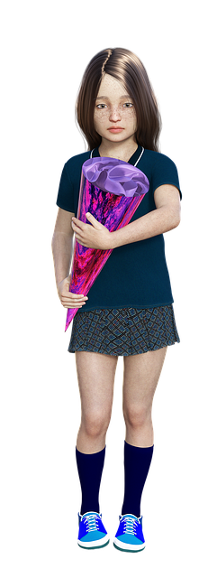 Free girl student school cone illustration