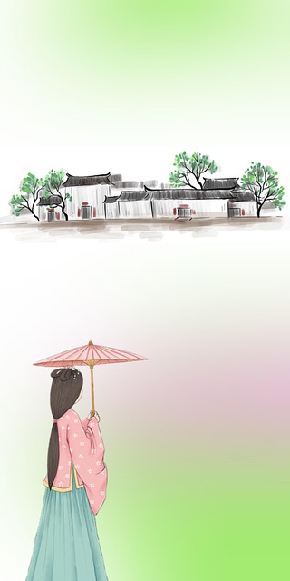 Jiangnan, Karikatur, Alte Stadt