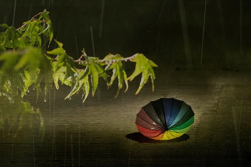 Regenschirm, Nicht, Sommer, Regenbogen