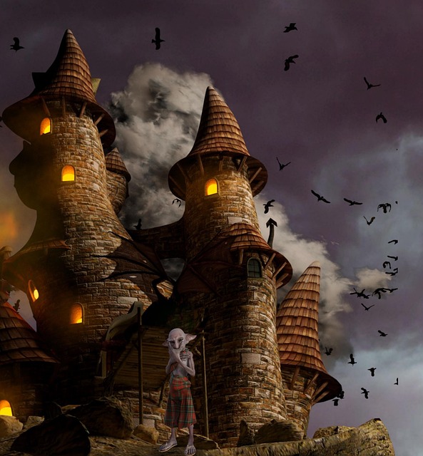 Free castle elf fantasy illustration