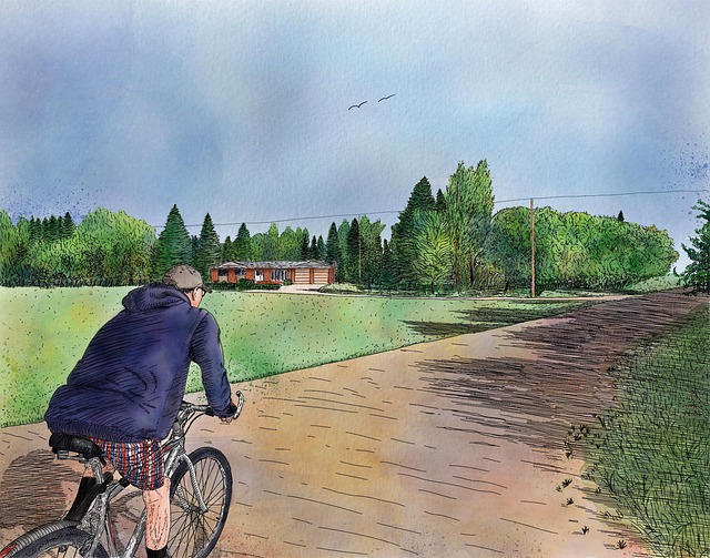 Free bicycle cyclist bike ride illustration