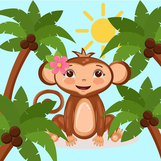 Free zoo monkey island illustration