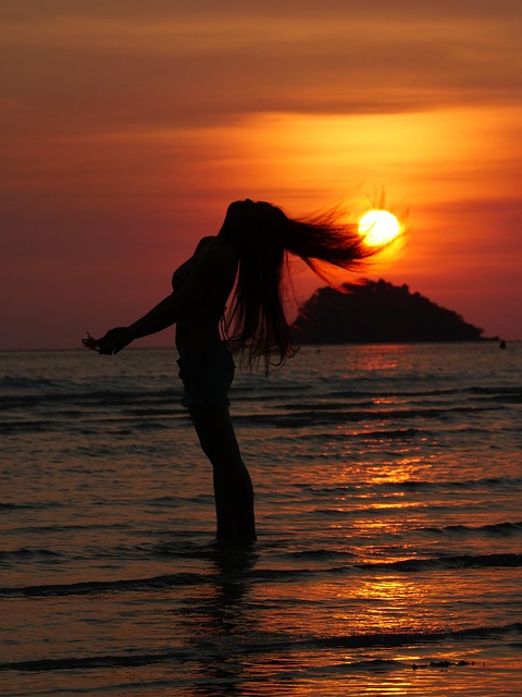 Free Woman Sunset photo and picture