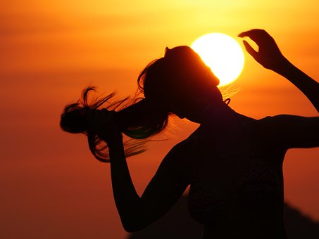 Free Silhouette Tropical Sunset photo and picture