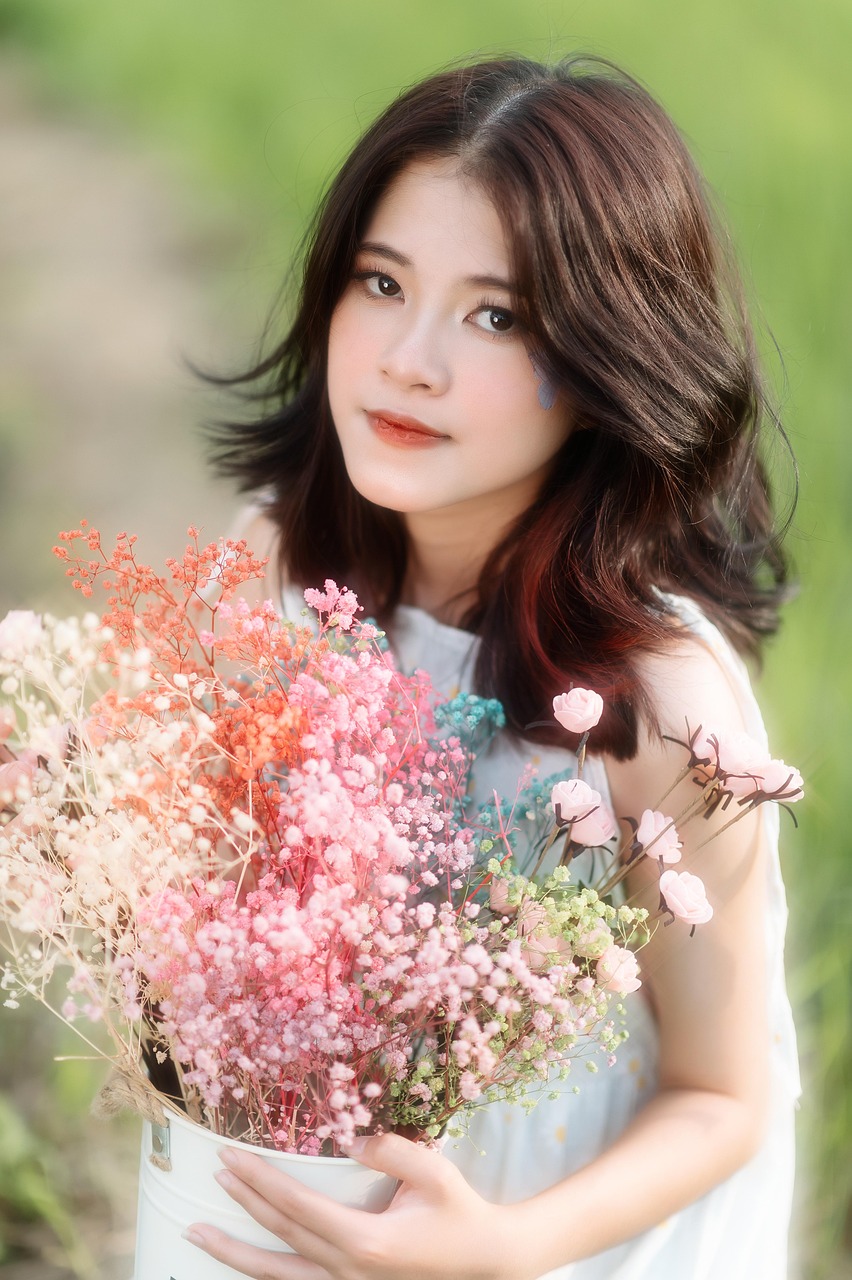 Vietnamese Woman Flowers Portrait Free photo on Pixabay Pixabay