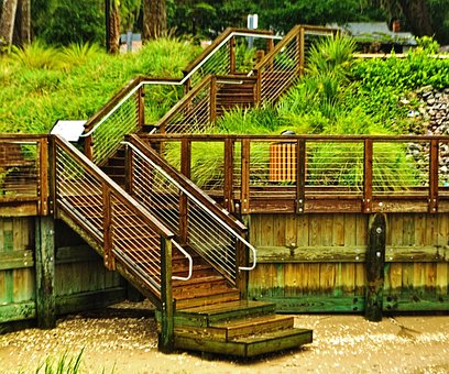 Escalera, Arquitectura, Verde, Jardín