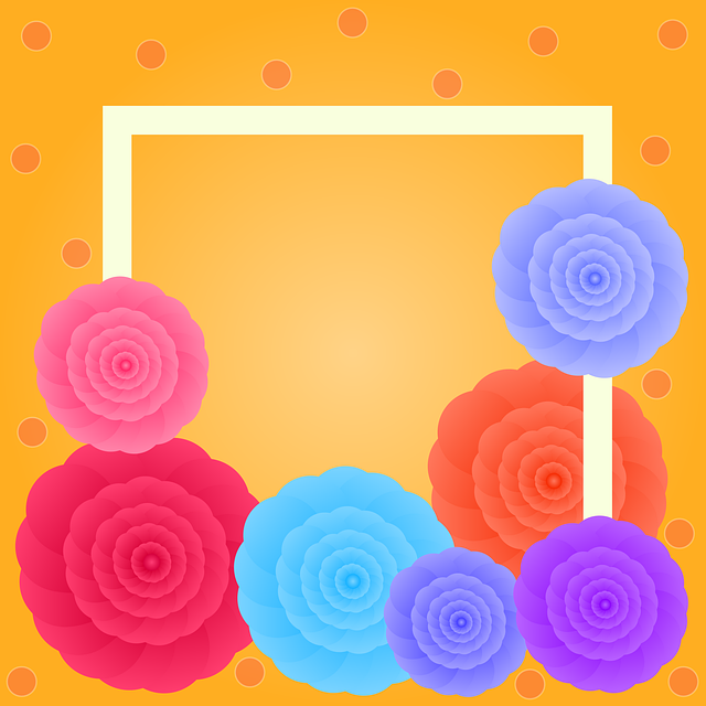 Karte Von, Farbenfrohe Blumen