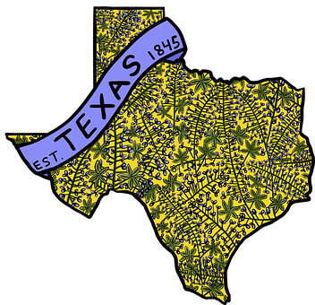 Texas, Mapa, Bluebonnets