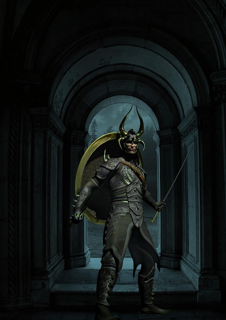 Free warrior nature doorway illustration