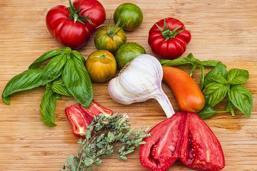 Tomates, Escolhido, Alho, Manjericão