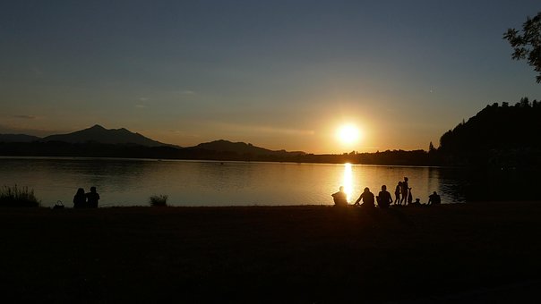 Sonnenuntergang, Allgäu, See, Bayern