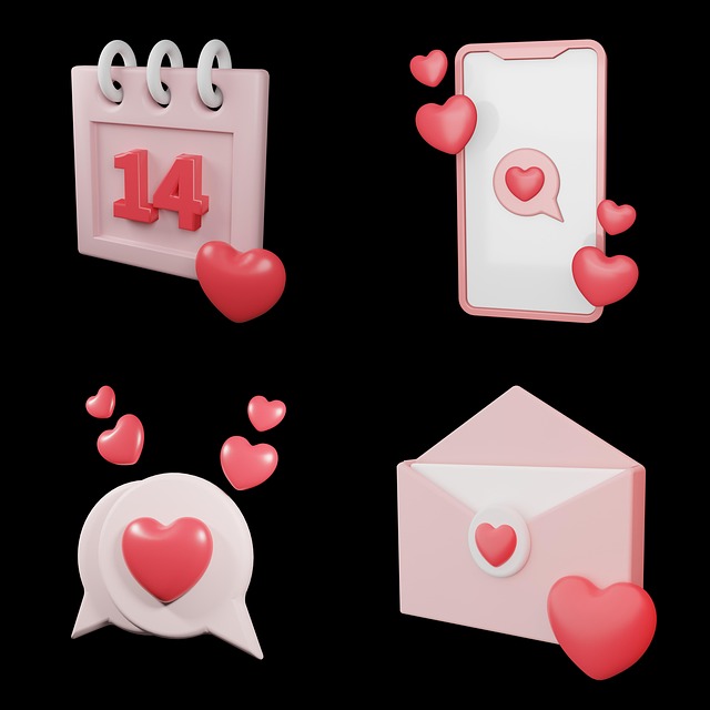 Free communication symbols fell in love with illustration