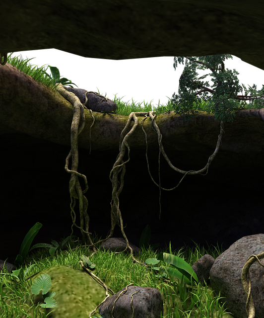 Free cave tunnel underground illustration