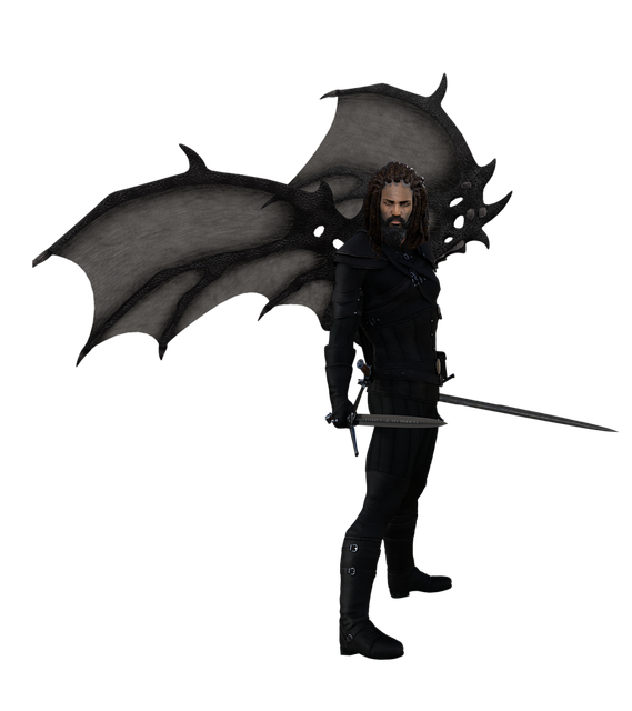 Free vampire warrior demon illustration