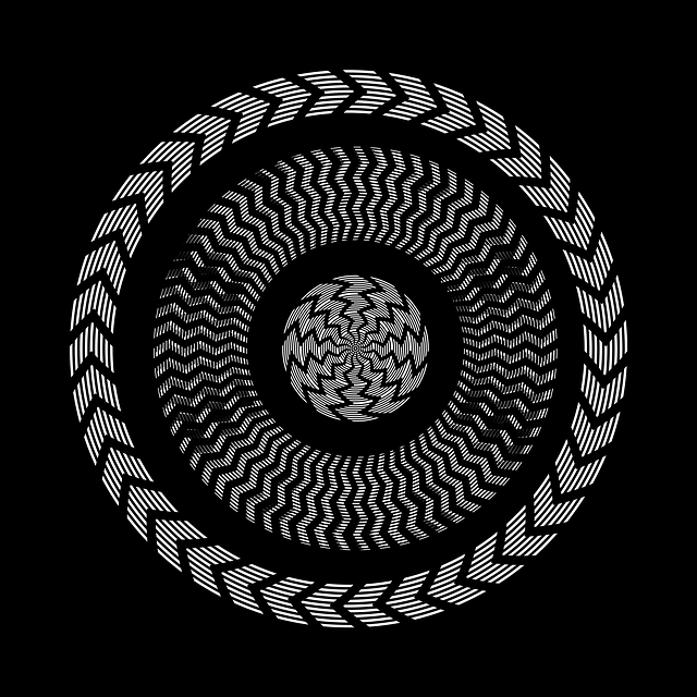 Free circles spiral design geometric art illustration