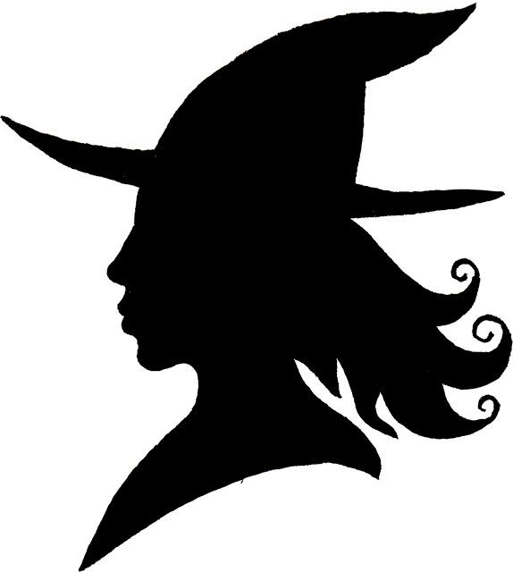 Hexe, Halloween, Hexenhut, Silhouette