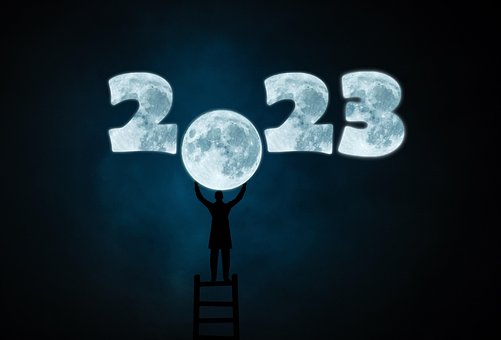 Mond, Mann, Neujahr, 2023, Leiter