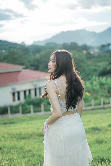 Free Asian Woman Grass photo and picture
