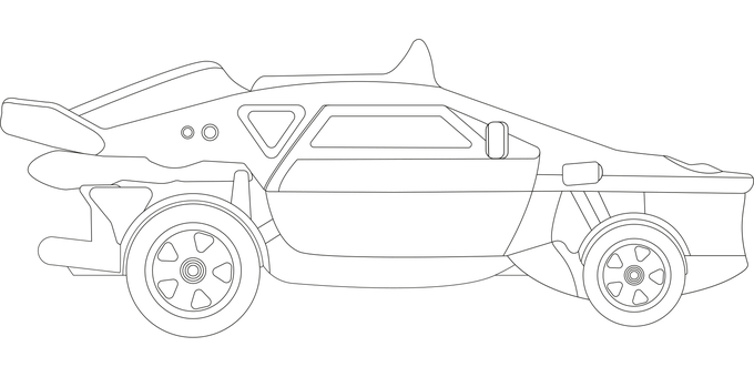 Bil, Racerbil, Bil Line Art, Bil Malebog