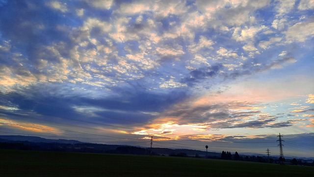 Himmel, Skyer, Baggrund, Sol