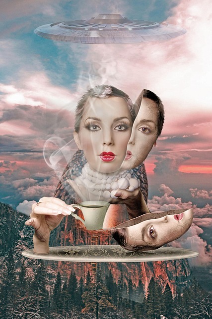 Surreal, Fantasie, Porträt, Frau, Ufo