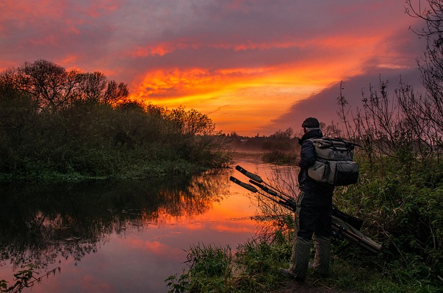 Free Sunset Fisherman photo and picture