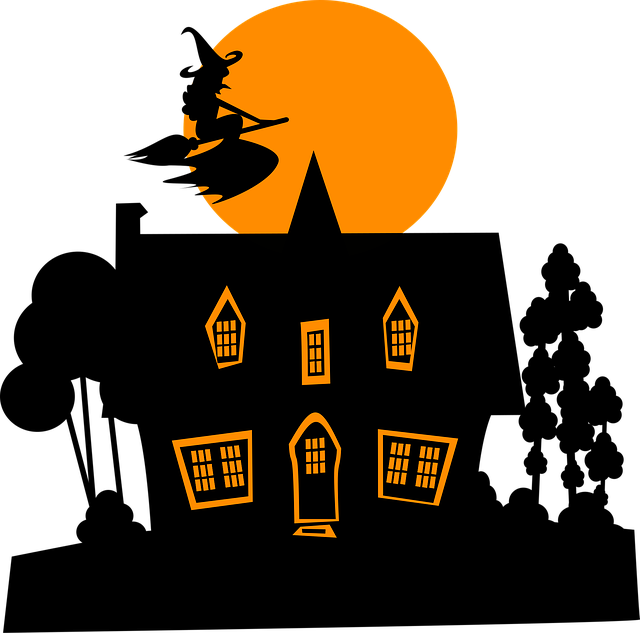 Free witch terrifying moon vector