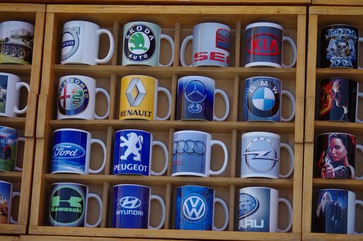 Krus, Emne, Billeder, Farvet, Porcelæn