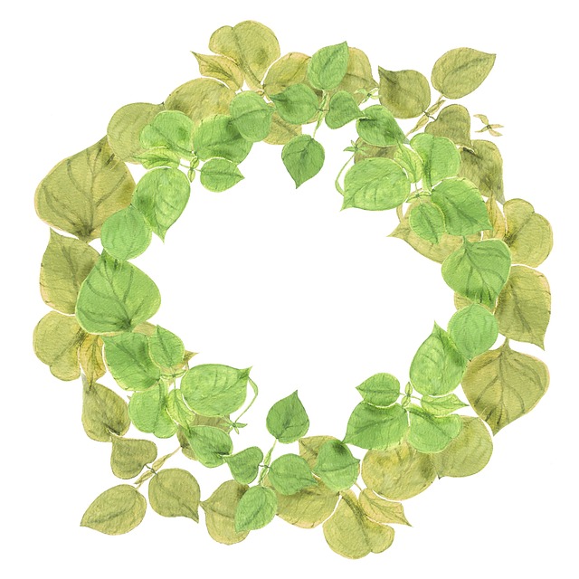 Free autumn leaves wreath illustration