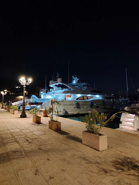 Yacht, Skib, Havn, Lys, Nat, Hav