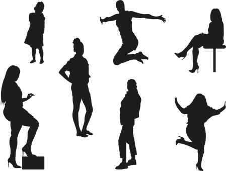 Free Girls Silhouettes vector and picture