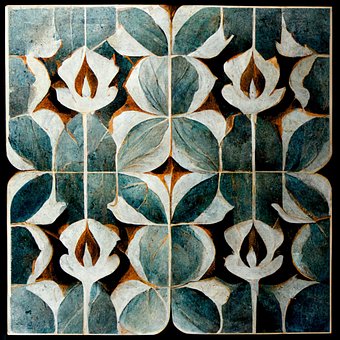 Flise, Struktur, Blomst, Mønster, Design