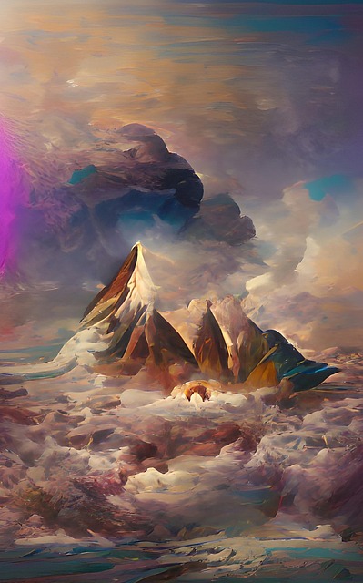 Free mountain cloudy snow illustration