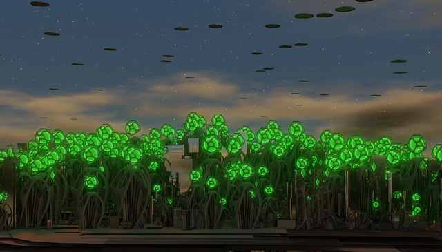 Free city extraterrestrial life ufo illustration