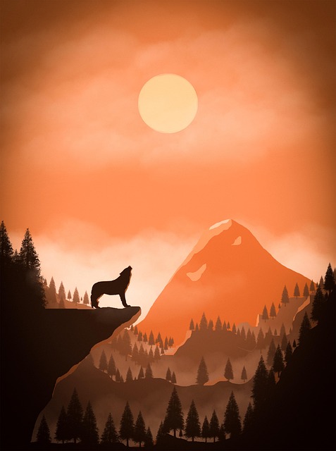 Free Mountains Moon illustration and picture