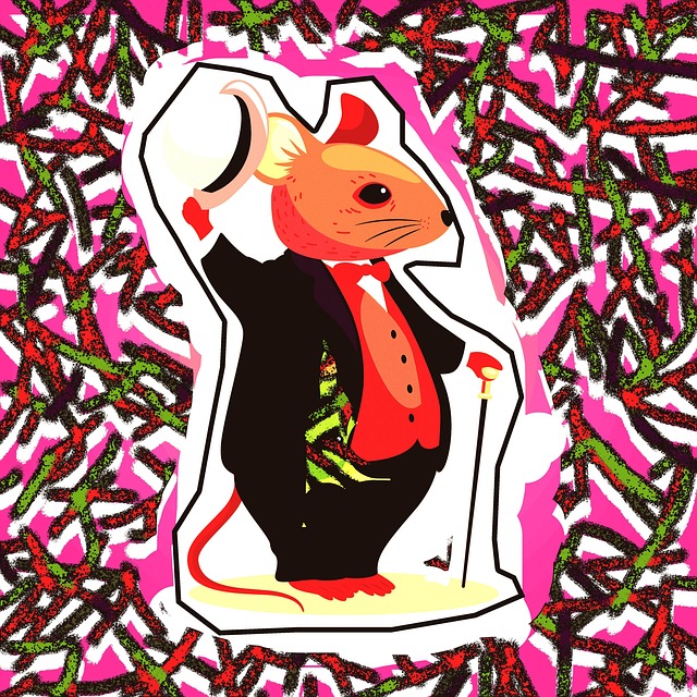 Free mouse gentleman colorful background illustration